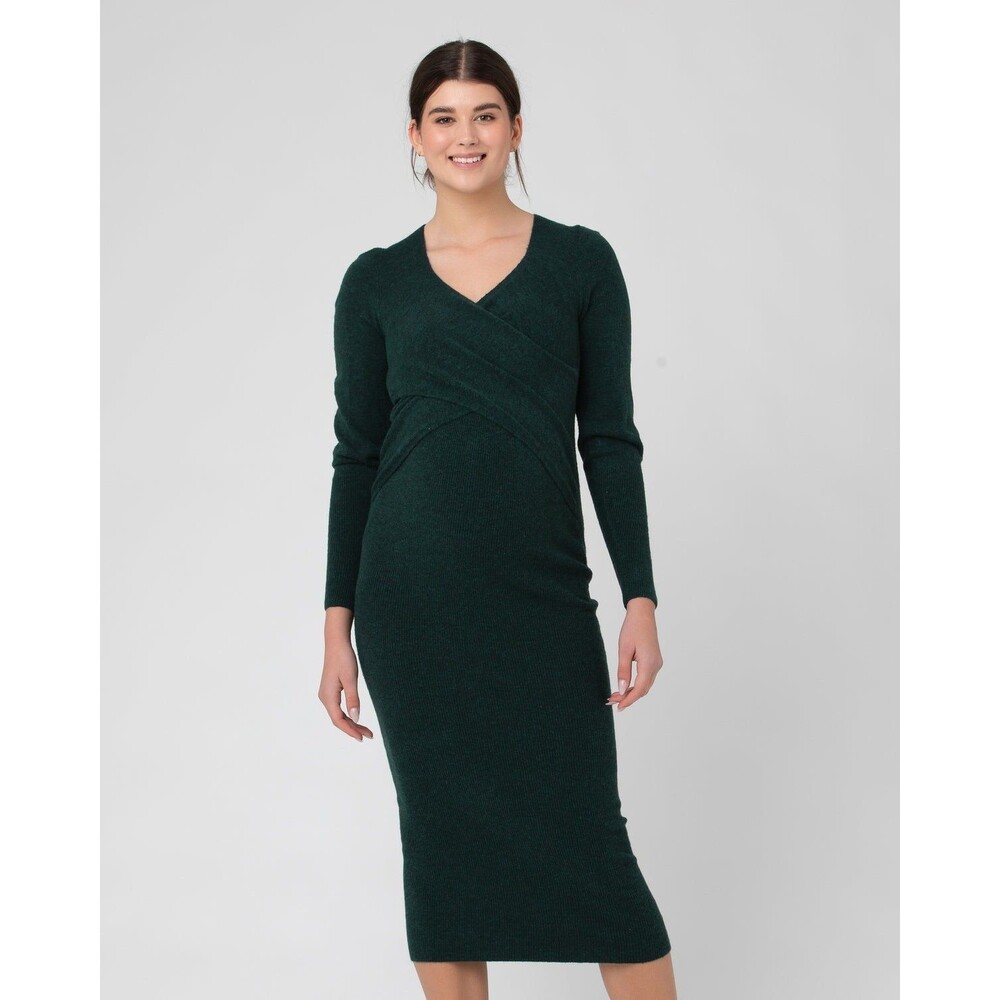 Ripe Women's Heidi Nursing Knit Dress Color Forest Size Medium